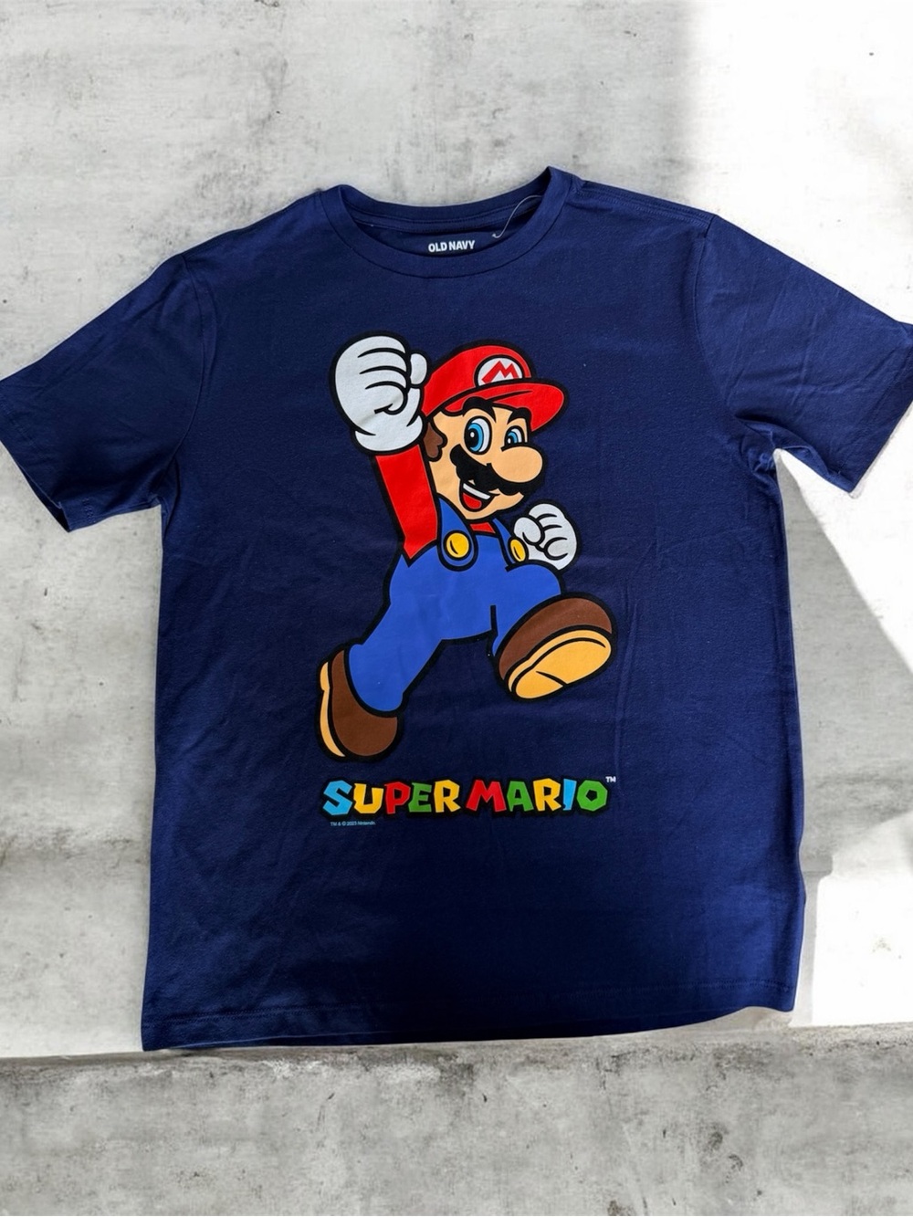 Super Mario Graphic Tee Kids XL 14-16 Blue Old Navy Shirt